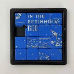 Vintage Moody Press Pocket Tiles Slide Puzzle In the Beginning God...