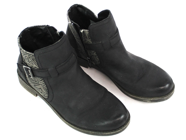 Billabong Wave Rider Boots Women's Size 8 Black Gray Buckle Side Zip Pre-Owned