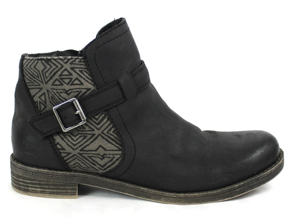Billabong Wave Rider Boots Women's Size 8 Black Gray Buckle Side Zip Pre-Owned