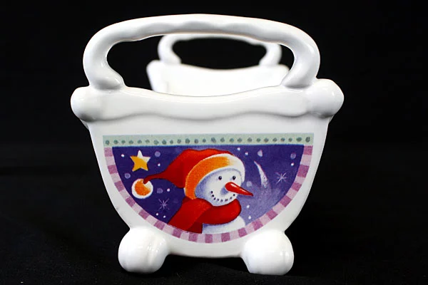 Papel Giftware Arctic Cheer Holiday Serving Dish Snowman Design New