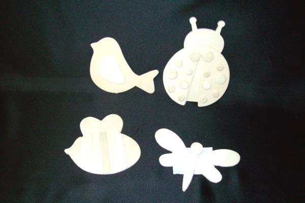 Wooden Block Shapes Lot of 13 - Bugs & Stars With Butterfly Coat Hanger