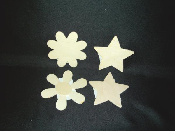 Wooden Block Shapes Lot of 13 - Bugs & Stars With Butterfly Coat Hanger