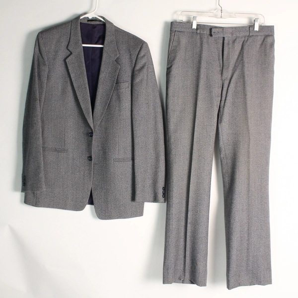 Bus Stop Men's Gray Wool Blazer, Vest & Pants Set Size Small - Pre-Owned