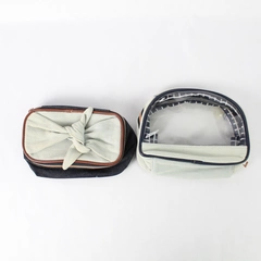 Set of 2 Unbranded Blue Denim Makeup Pouches Cosmetic Bags Flawed