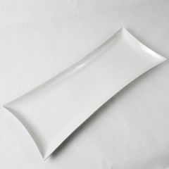Simple Dining White Rectangular Ceramic Serving Tray Platter 18" x 6.5"