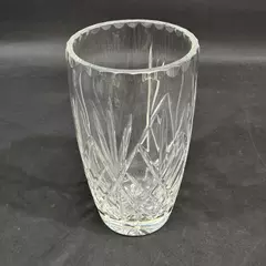 Vintage Crystal Vase Fan Diamond Pattern with Cuts On The Rim