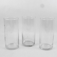 Lot of 3 Clear Glass Cylinder Vases 7.25 Inch
