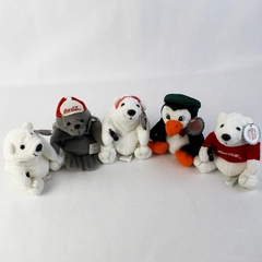Lot of 5 Vintage 1997 Coca-Cola Plush Toys With Tags