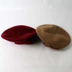 Set of 2 Beret Hats Forbusite Women's Wool Red Brown One Size