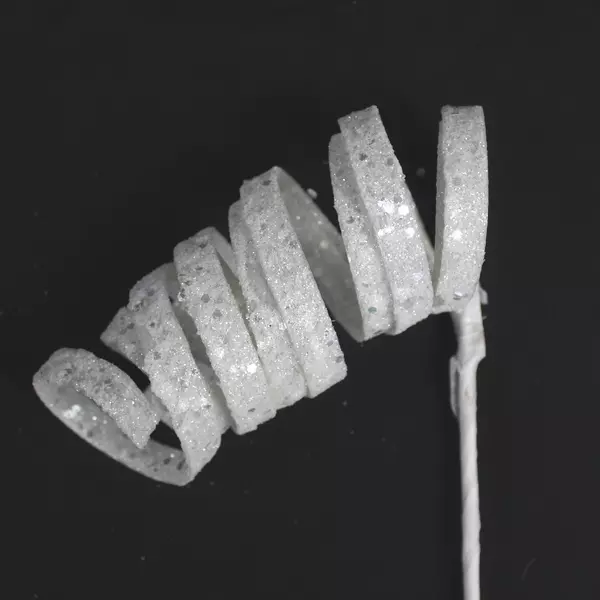 14 Decorative Spiral Flower Picks Silver Glitter Craft Embellishments