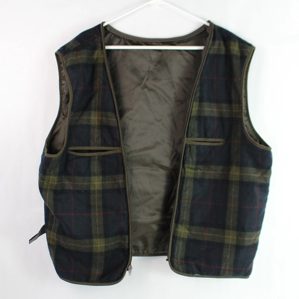 Claiborne Men's Reversible Microfiber Plaid Windbreaker Vest XL, Broken Zipper