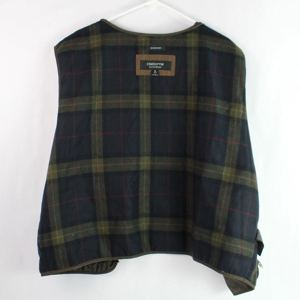 Claiborne Men's Reversible Microfiber Plaid Windbreaker Vest XL, Broken Zipper