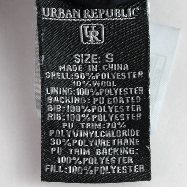 Vintage Urban Republic Men's Small Wool Blend Blue Zip Up Jacket - Pre-Owned