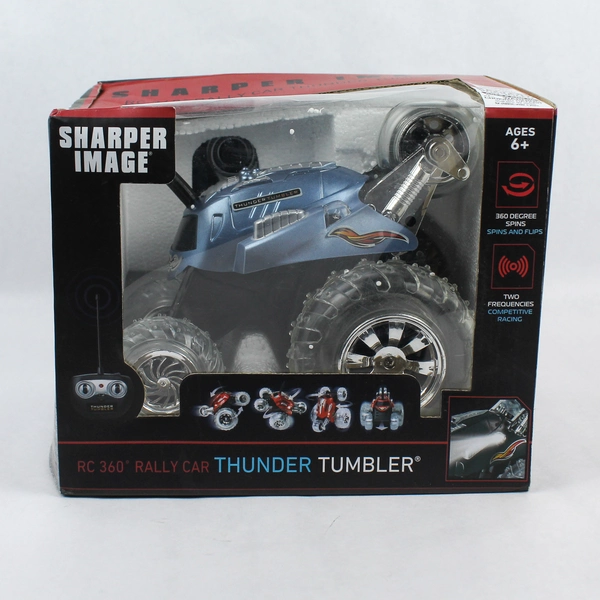 Sharper Image RC 360 Rally Car Thunder Tumbler Silvery Blue - Pre-Owned