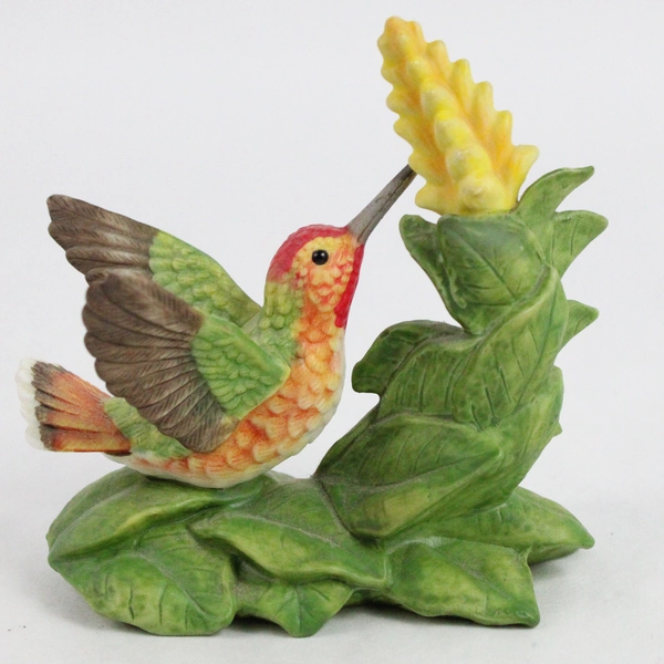 Bronson Collectibles Porcelain Allen's Hummingbird and Aphelandra 1996