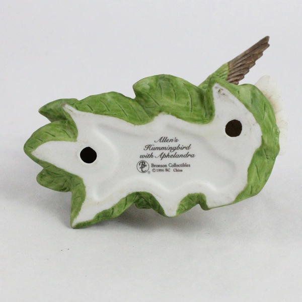 Bronson Collectibles Porcelain Allen's Hummingbird and Aphelandra 1996