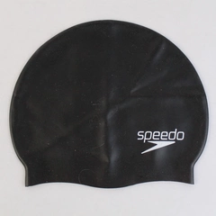 SPEEDO Elastomeric Solid Black Swim Cap One Size Unisex No Snag Latex Free