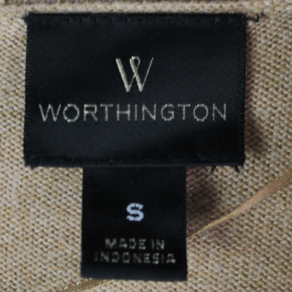 Worthington Tan Open-Front Cardigan Women's Size S - Pre-Owned with Flaws