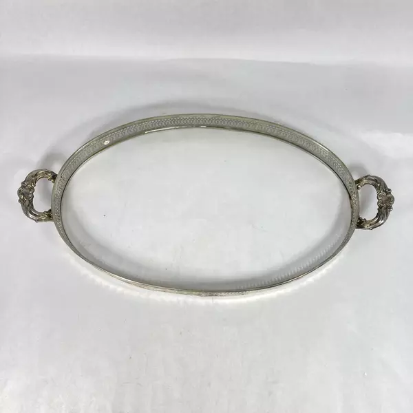 Vintage FB Rogers 1883 Silver Plated Oval Casserole Dish Holder with Handles