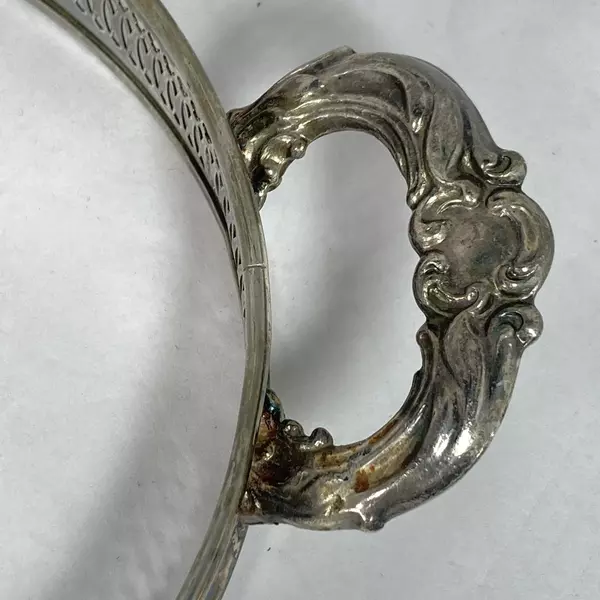 Vintage FB Rogers 1883 Silver Plated Oval Casserole Dish Holder with Handles