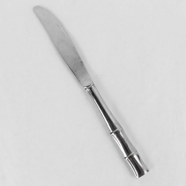 Lot of 3 SCC Stainless Steel Bamboo Dinner Knives - Pre-Owned