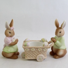 Partylite "Baby Bertie and Bea" Votive Holder P7329 Easter Bunny Rabbits