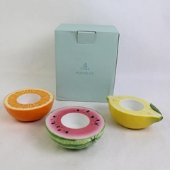 Partylite Summer Fest Fruits Candle Holders P9519 Lemon Watermelon Orange