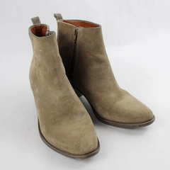Lucky Brand Beige Gray Suede Ankle Booties Size 8.5