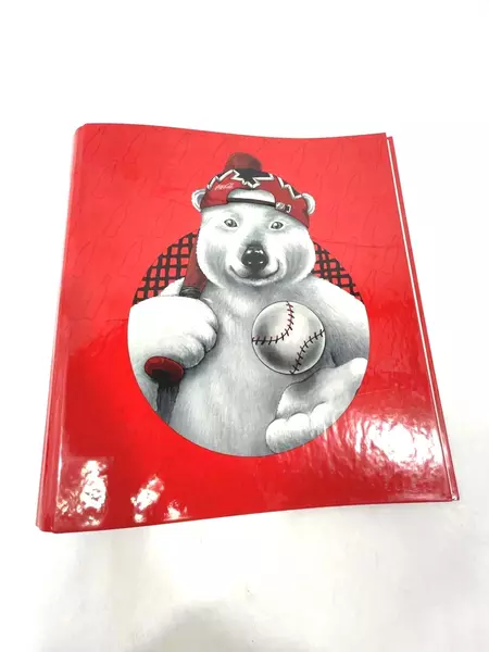 Lot of 2 Coca-Cola Polar Bear 3 Ring Binders 1996 Baseball Collectibles