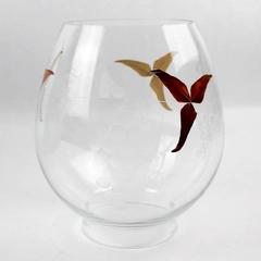 PartyLite Tuscany Lamp Glass For Candle Holder HB 4200G Etched Grape Vine