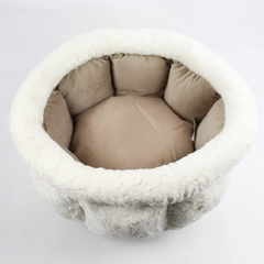 Best Friends by Sheri Pet Dog Bed, Small 16" White Faux Fur Machine Washable