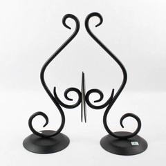 PartyLite Hearthside Sconce Pair Candle Holder P7776 Black Metal With Box