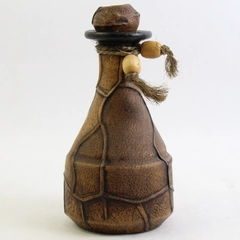 Brown Hand Wrapped Ceramic Jug Decanter with Matching Stopper Made in Mexico