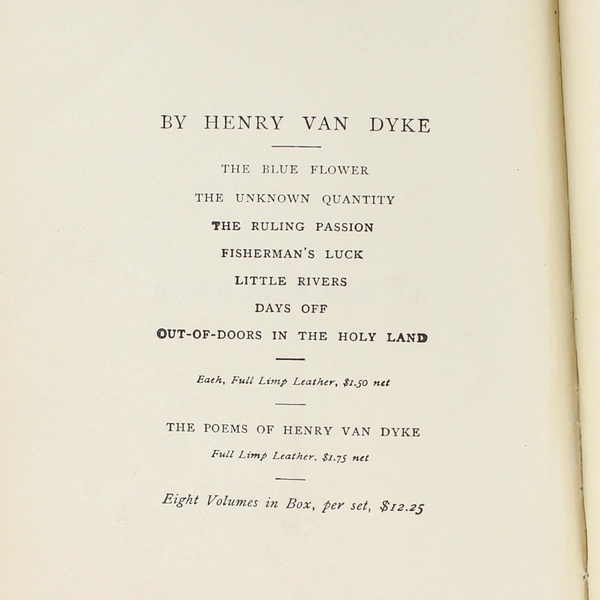Antique The Blue Flower Henry Van Dyke 1902 1st Edition Leather