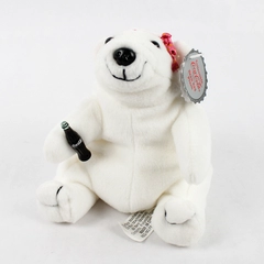 Collectible Coca-Cola Bean Bag Plush White Polar Bear W/ Pink Headband W/ Tag