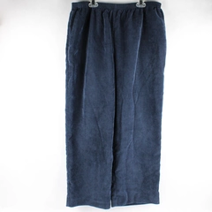 Alfred Dunner Corduroy Pants Women's 18 Petite Blue Straight Leg Elastic Waist