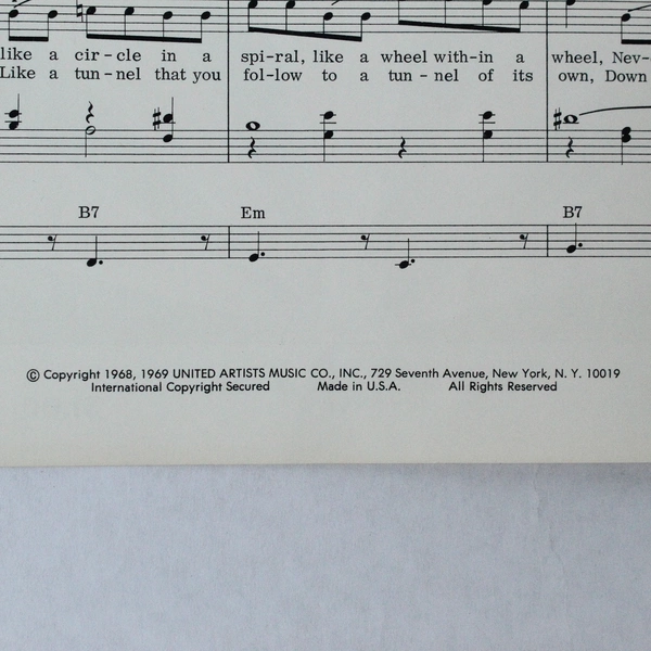 Vintage Sheet Music: The Windmills of Your Mind by Al Hermanns 1969
