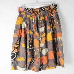 Diane Von Furstenberg Multicolor Geometric Design Pleated Skirt Women's Size 12