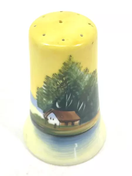 Vintage Hand Painted Porcelain Salt & Pepper Shakers Made in Japan Yellow