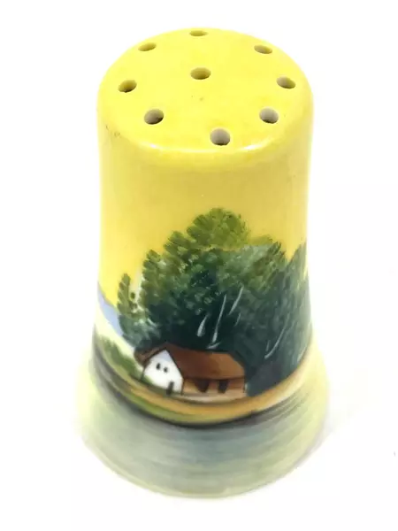 Vintage Hand Painted Porcelain Salt & Pepper Shakers Made in Japan Yellow