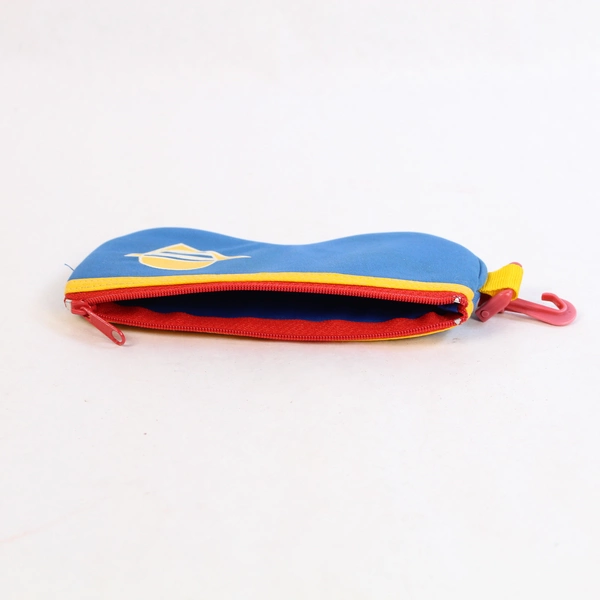 Vintage 1980s Clip-On Sunglasses Case - Retro Beach Travel Pouch, Stains