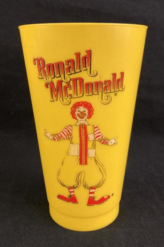 Vintage 1970s McDonald's Ronald McDonald Plastic Tumbler Cup Yellow Amoco Swedemom