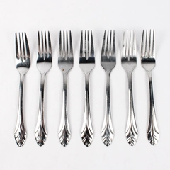 Lot of 7 Cambridge Dinner Forks, Chantal Stainless Steel 7 5/8"