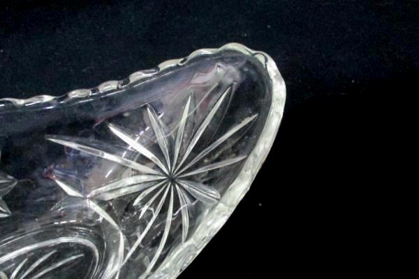 2 Piece Vintage Depression Glass Serving Dishes Starburst Daisy Oval Bowl Relish