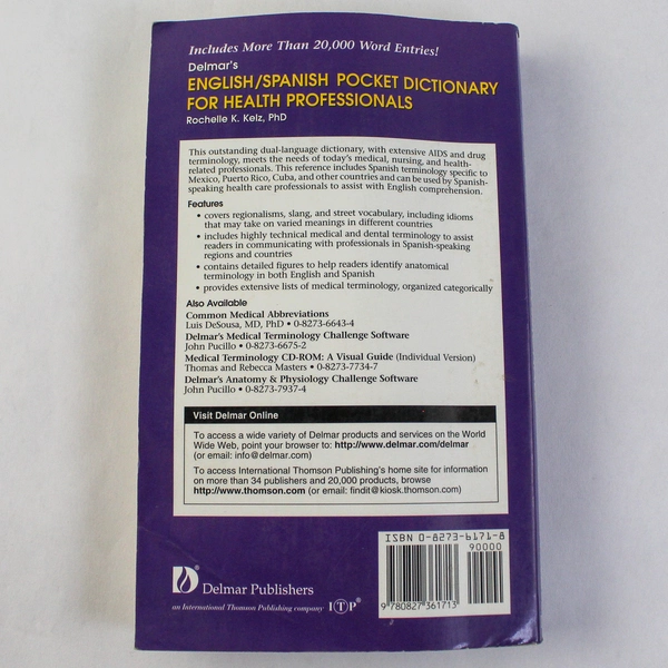 English/Spanish Pocket Dictionary for Health Professionals by Rochelle Kelz PB