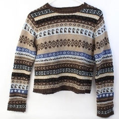 Rubbish Brown and Blue Wool Blend Sweater Women's Size Medium