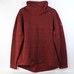Columbia Sweater Maroon Red Long Sleeve Pullover Cowl Neck Nordic Design XL 