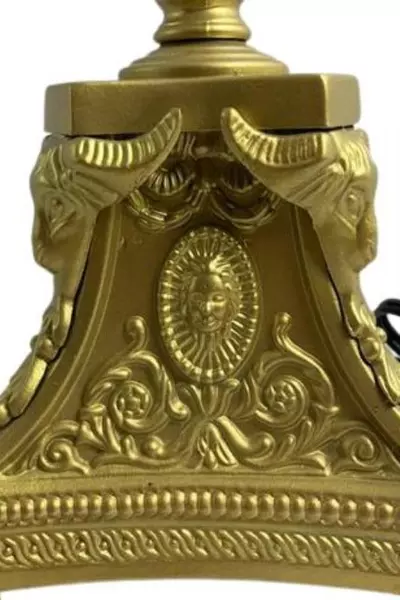 Vintage Antiqued Style Bronze Toned Church Candelabra Lamp Tested Works No Shade