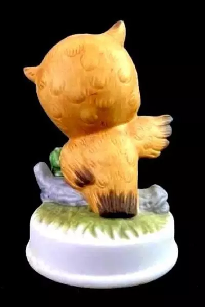Vintage Napco Owl Figurine Bisque Porcelain 3 Inch Kitsch 1970s Napcoware