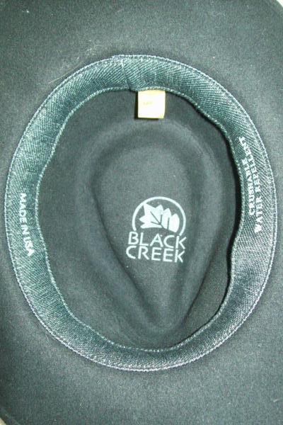 Black Creek Cowboy Hat Size Large 100% Wool Crushable Water Resistant